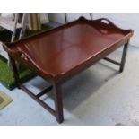 BUTLER'S TRAY TABLE, Georgian style mahogany with tray table on stand, 93cm x 61cm x 48cm.