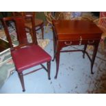 CHARLES JENNER & CO TRAVELLING DESK, Edwardian mahogany with rising maroon leather lined and