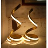 HELIX LAMPS, a set of two, gilt finish, 47cm H at tallest. (2)