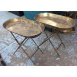 SIDE TABLES, a pair, contemporary, gilt metal, 68cm x 39cm x 67cm. (2)