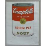 ANDY WARHOL 'Campbell's Green Pea Soup', lithograph, from Leo Castelli gallery, stamped on