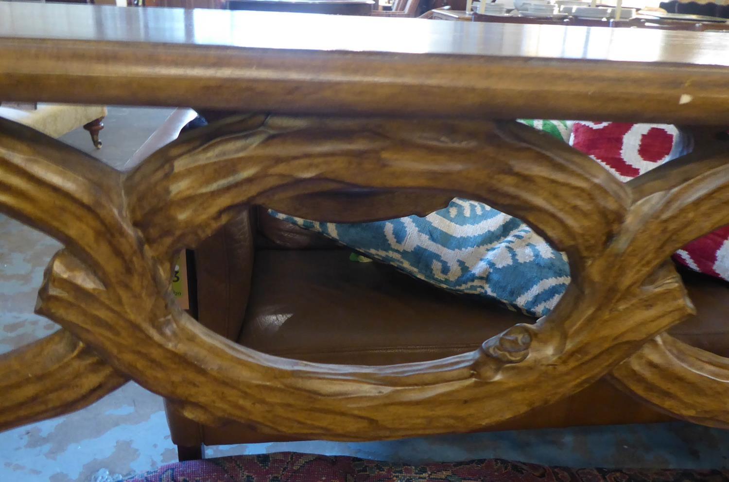 CONSOLE TABLE, of naturalistic design with hoop decoration, 137cm L x 87cm H x 40cm D. (with faults) - Image 3 of 4