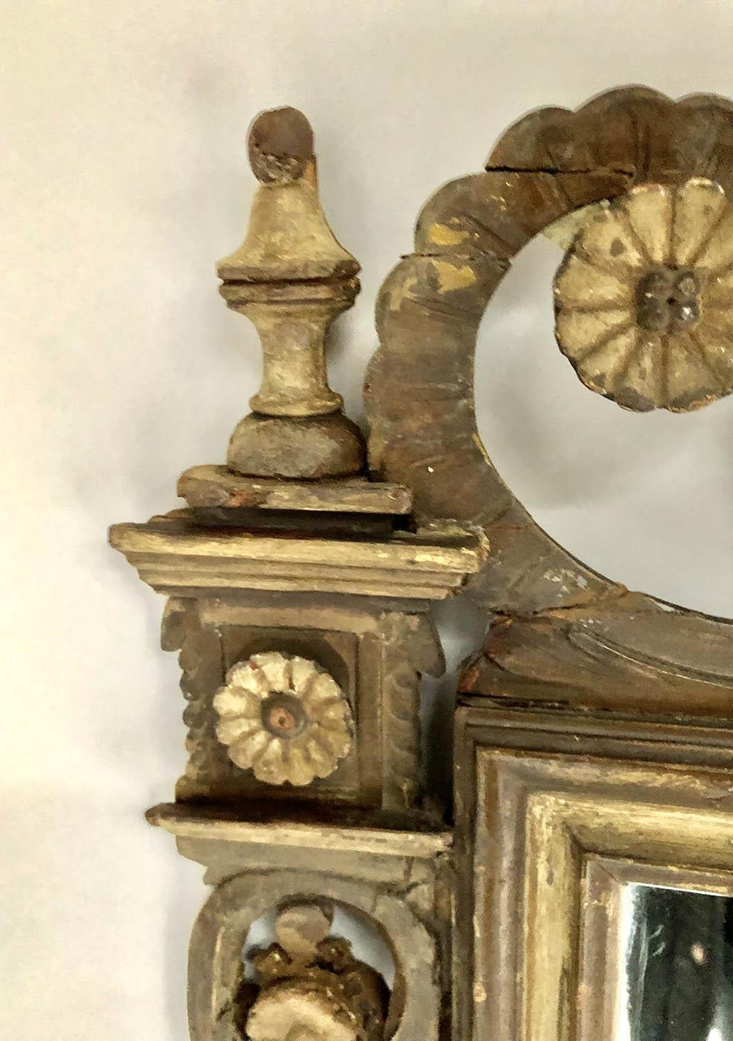 OVERMANTEL, early 20th century Italian parcel gilt and grey painted with carved foliate scroll - Image 2 of 7