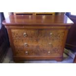 COMMODE, with a single frieze drawer above two false drawer fronted doors enclosing a shelf, 117cm W