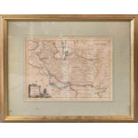 MAPS OF PERSIA, a set of two, framed, 63cm x 71cm and 49cm x 54cm. (2)