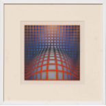 VICTOR VASARELY 'Abstract Op Art 2', collotype, 20cm x 20cm, framed and glazed.