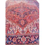 ANTIQUE PERSIAN HERIZ CARPET, 360cm x 270cm, Serapi design.