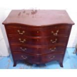 SERPENTINE CHEST, George III style mahogany, circa 1900, with brushing slide and four graduated