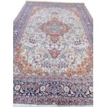 FINE PURE SILK HEREKE DESIGN CARPET, 280cm x 180cm.