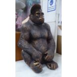 THE GORILLA WITH A BASEBALL CAP, contemporary school, 60cm H.