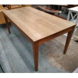 LAMPBERT DINING TABLE, oak with drawers to either end and raised on square tapered supports, 76cm