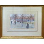 20th CENTURY BRITISH SCHOOL 'The Household Cavalry on Parade', watercolour, signed with initials '