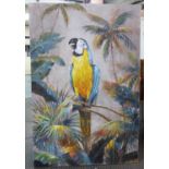 CONTEMPORARY SCHOOL, parrot in the forest, 100cm x 150cm.