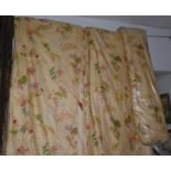 CURTAINS, two pairs, vintage in a floral chintz, lined and interlined, one pair 165cm W x 217cm