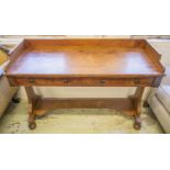 WASHSTAND, William IV mahogany with three quarter gallery over two frieze drawers with shaped