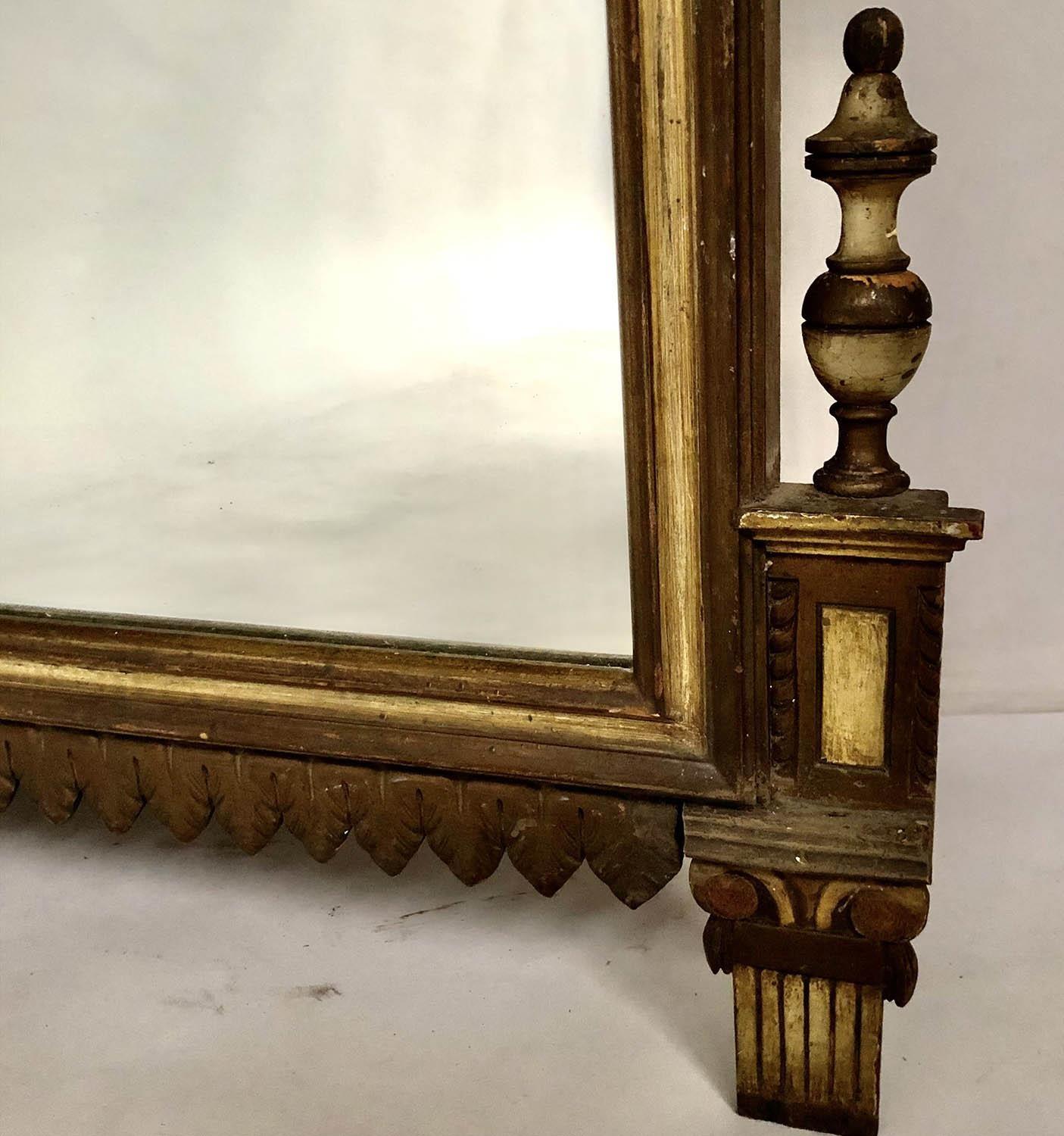 OVERMANTEL, early 20th century Italian parcel gilt and grey painted with carved foliate scroll - Image 5 of 7