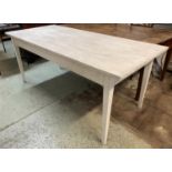 FARMHOUSE TABLE, white painted pine, 183cm L x 76cm H x 80cm.