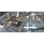 TRAYS, a pair, mirrored glass design, 40cm x 50cm x 6.5cm. (2)