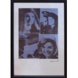 ANDY WARHOL 'Jacqueline K', lithograph, from Leo Castelli gallery, stamped on reverse, edited by
