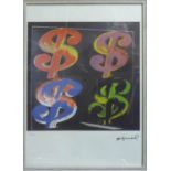 ANDY WARHOL 'Dollar Sign', lithograph, from Leo Castelli gallery, stamped on reverse, edited by G.