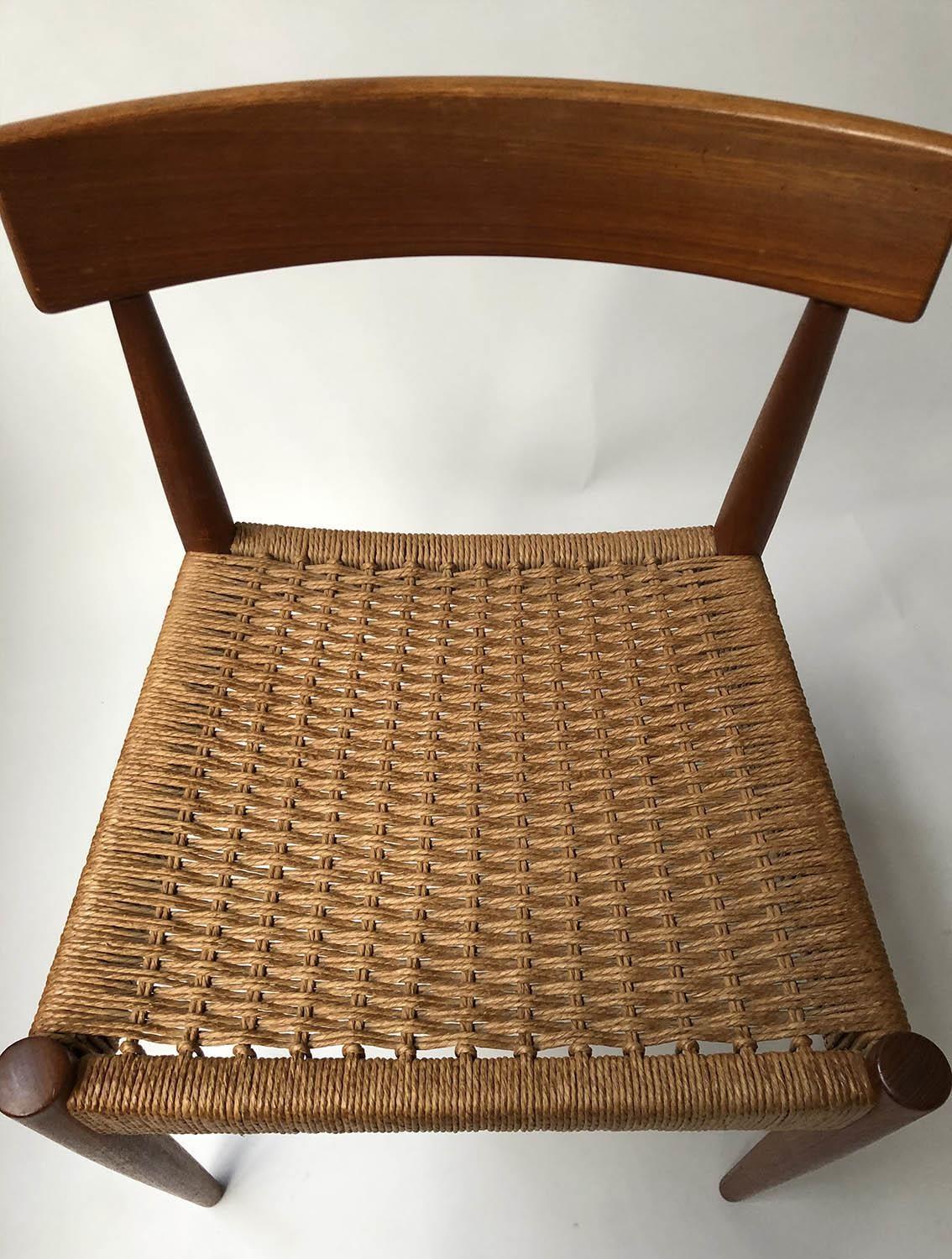 IN THE MANNER OF ARNE HOVMAND OLSEN DINING CHAIRS, a set of six, 76cm tall approx (6). - Image 4 of 6