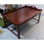 BUTLER'S TRAY TABLE, Georgian style mahogany with tray top on stand, 93cm x 61cm x 48cm.