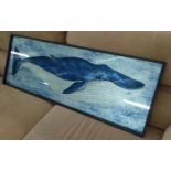 CONTEMPORARY SCHOOL, study of a whale, framed, 120cm x 43cm.