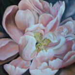 TANIA LORERING 'Open Peony', 2010, acrylic on canvas, signed, titled and dated verso, 91cm x 91cm.