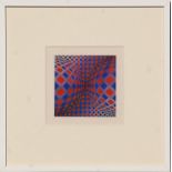 VICTOR VASARELY 'Abstract Op Art 3', collotype, 20cm x 20cm, framed and glazed.