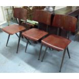 GALVANITAS S17 DESIGN SCHOOL CHAIRS, a set of four, 81cm H. (4) (with faults)