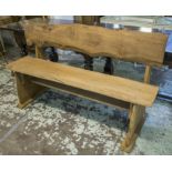 RUSTIC BENCH, oak, 160cm W.