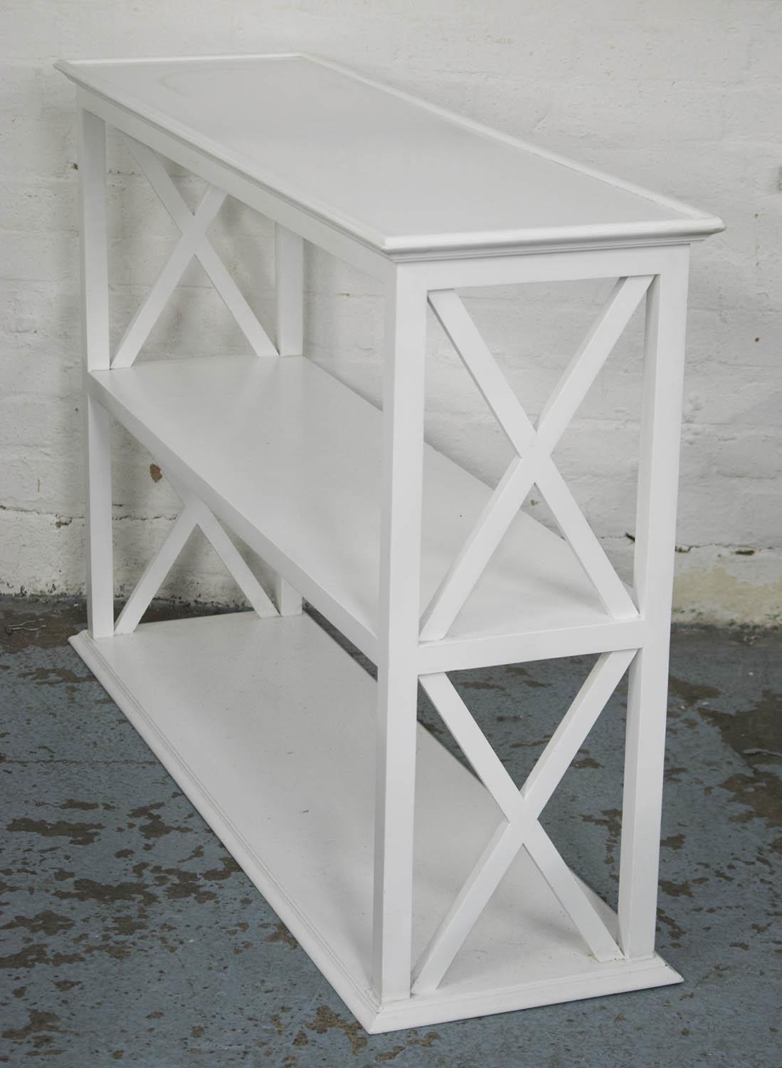 ETAGERE, white painted, of tiers, 81cm H x 120cm x 35cm. (minor faults) - Image 2 of 2