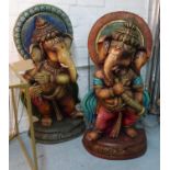 GANESH, a collection of two, polychrome finish, 82cm H. (2)