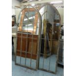 GARDEN WALL MIRRORS, a set of three, Gothic style, 158cm x 66cm. (3)