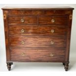 SCOTTISH HALL CHEST, early 19th century figured mahogany, of adapted shallow proportions with