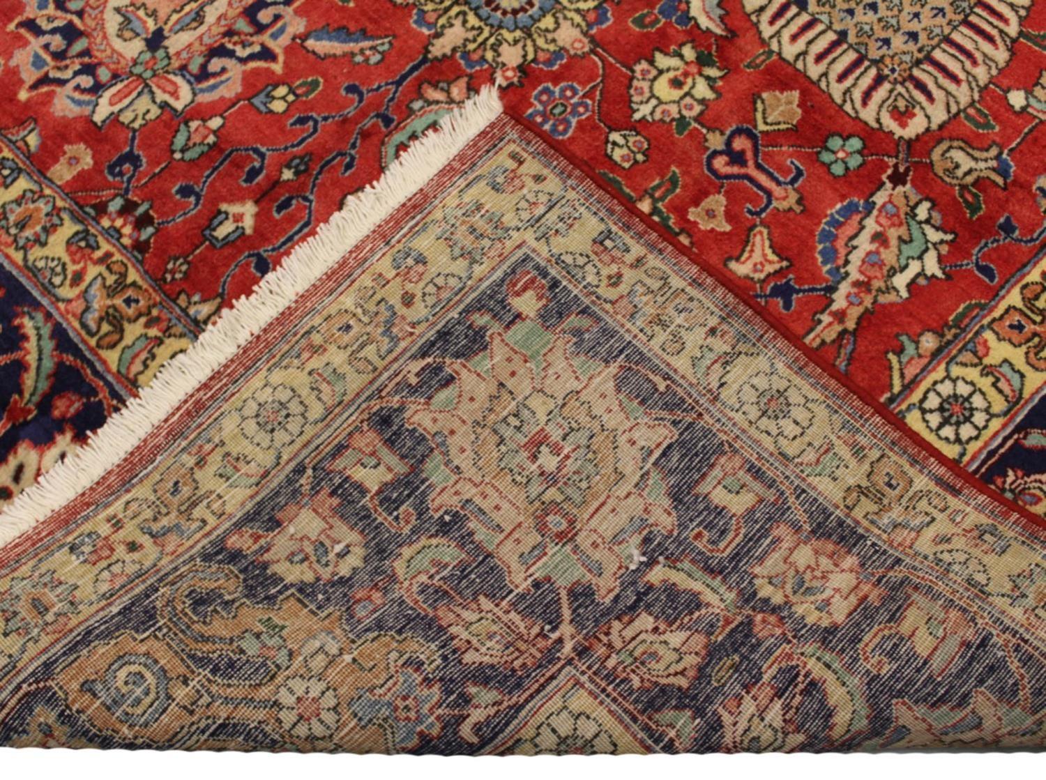 FINE PERSIAN BENIAN DESIGN TABRIZ CARPET, 355cm x 285cm, all over design. (signed) - Image 4 of 4