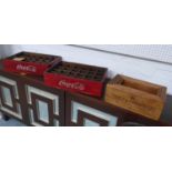 COKE AND CHAPAGNE CRATES AND BOXES, vintage style, Coca Cola and Moet & Chandon respectively, 47cm x