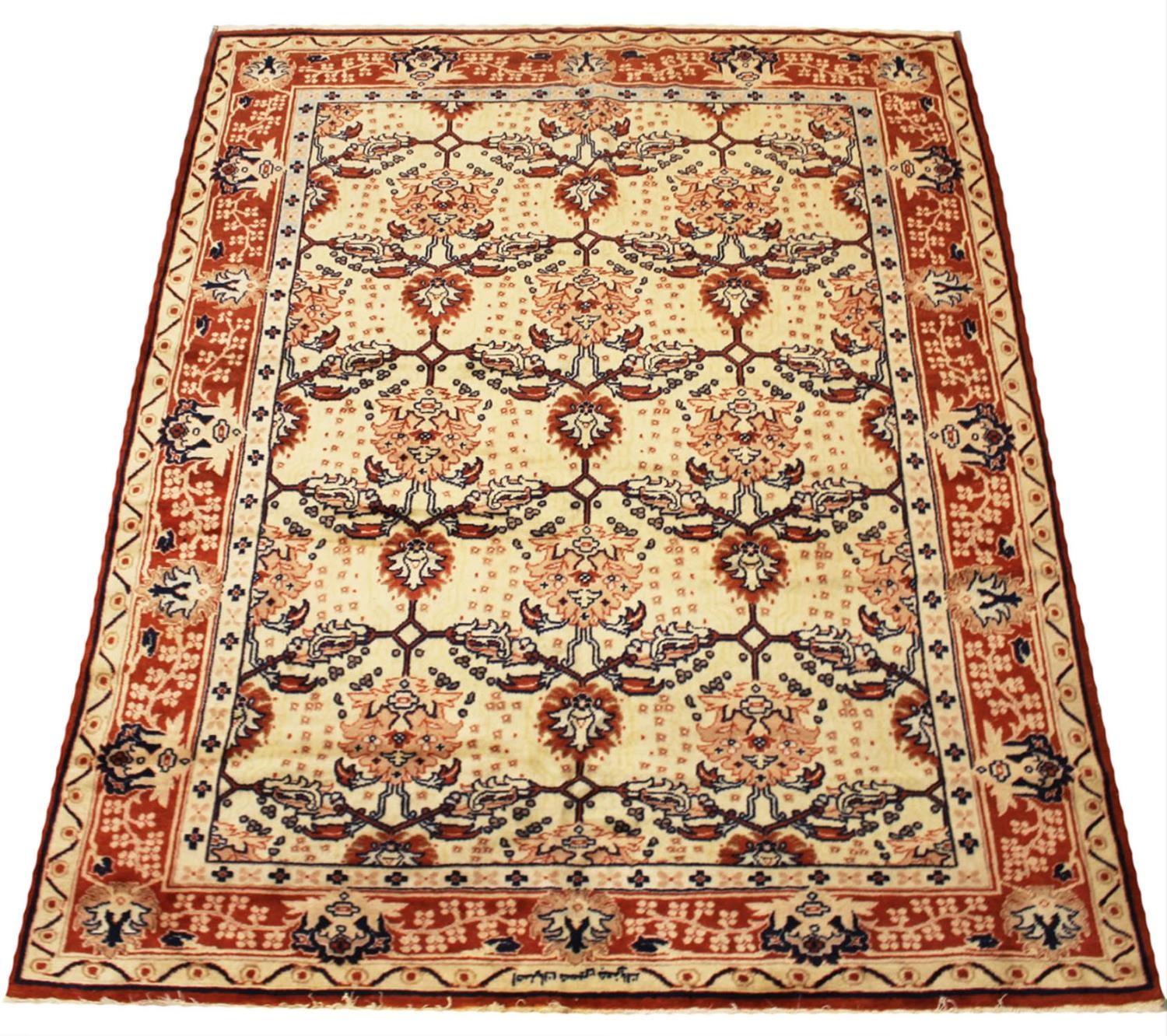 FINE PERSIAN ISPHAHAN RUG, 227cm x 160cm. (signed)