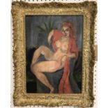 20th CENTURY SCHOOL 'Female Figure Study', oil on canvas, 34cm x 25cm, framed.