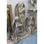ANGELS, a collection of three, various poses, 120cm at tallest. (3)
