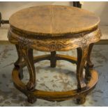 CENTRE TABLE, 19th century Chinese elm with a circular top, 82cm diam x 69cm H. (with faults)