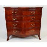 SERPENTINE CHEST, George III style mahogany, circa 1900, with brushing slide and four graduated