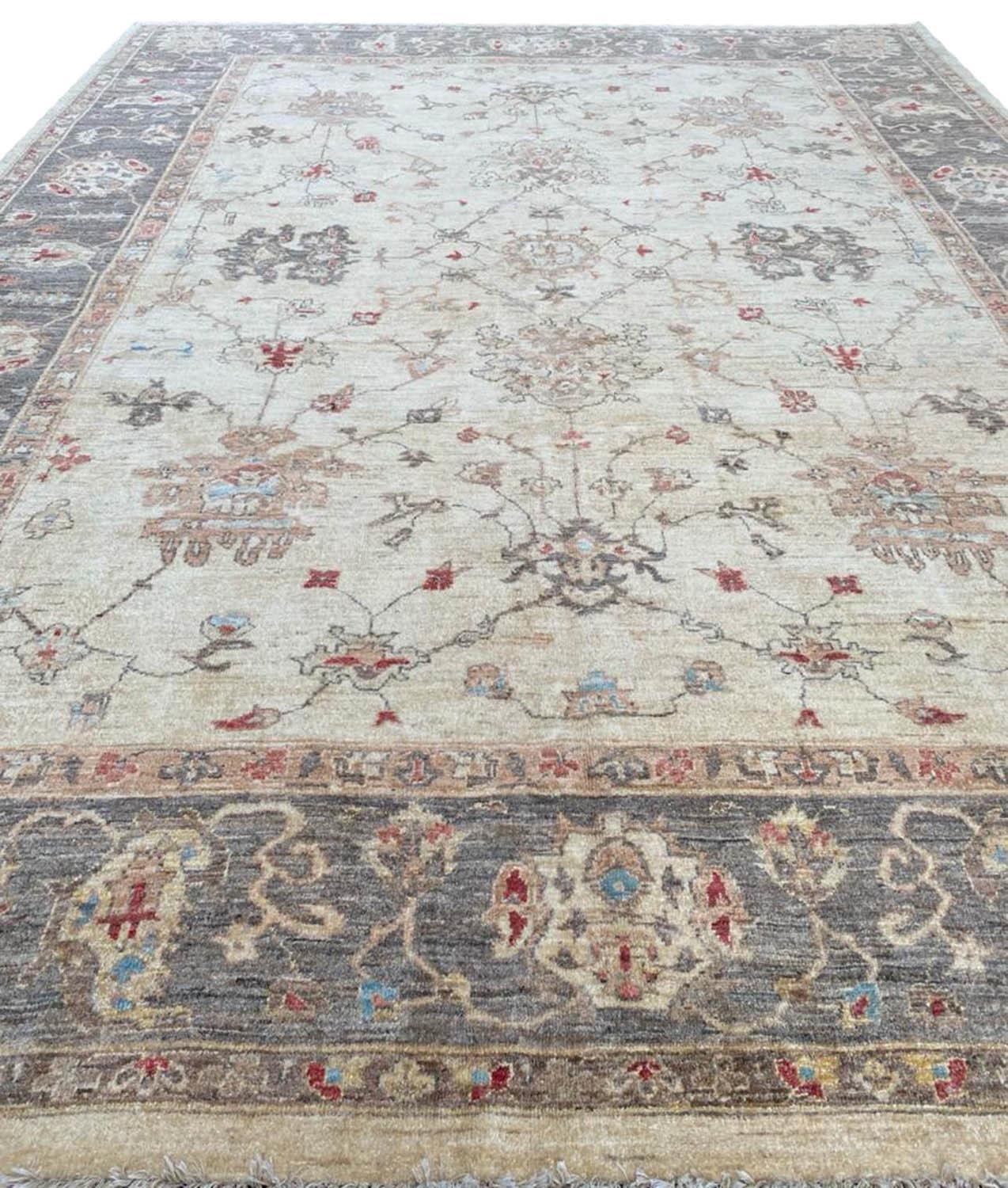 FINE SULTANABAD CARPET, 360cm x 275cm, palmette and vine ivory field.