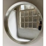 HARVEY CIRCULAR MIRROR, with deep silvered frame and bevelled plate, 95cm diam.