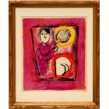 MARC CHAGALL 'The Window', original lithograph: 1957, ref: Maeght, 27cm x 23cm, framed and glazed.