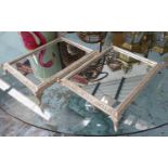 MIRRORED TABLE STANDS, a set of three, 41cm x 31cm x 7cm. (3)