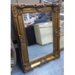 WALL MIRROR, Continental style gilt frame, 119cm x 88.5cm.