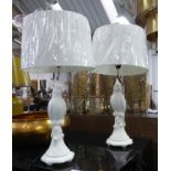 COCKATOO TABLE LAMPS, a pair, with shades, 73cm H. (2)