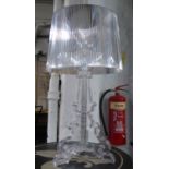KARTELL BOURGIE TABLE LAMP, by Ferruccio Laviani with a shade, 67cm H.