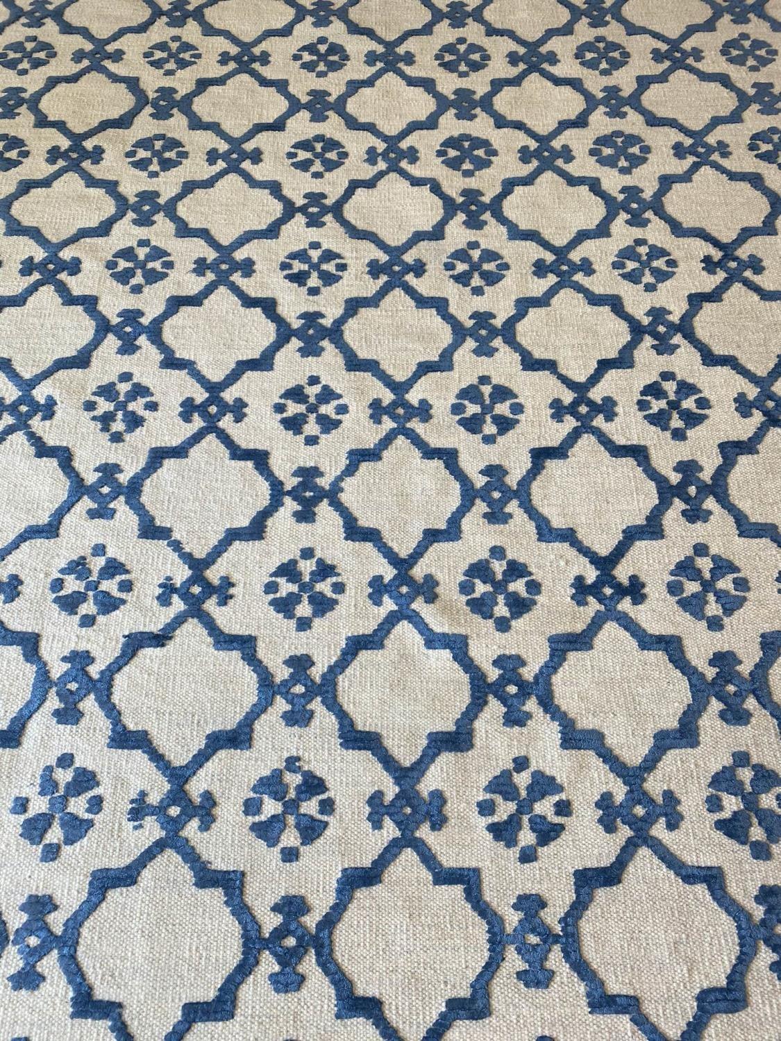 CONTEMPORARY SILK AND WOOL CARPET, 300cm x 200cm, Moroccan lattice design. - Image 2 of 2